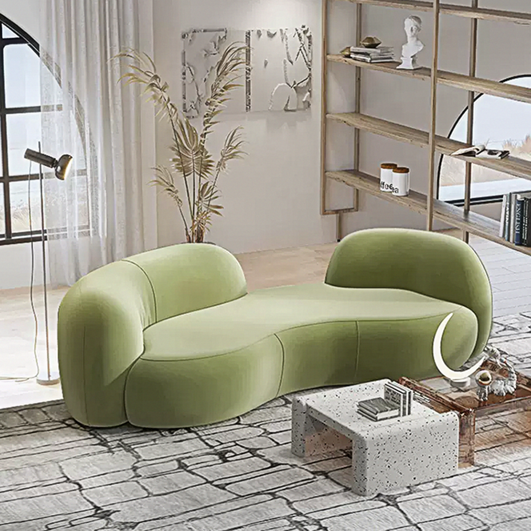 Elara Modern Curved Two Seater, Three Seater Sofa, Boucle-Weilai Concept-Weilai Concept