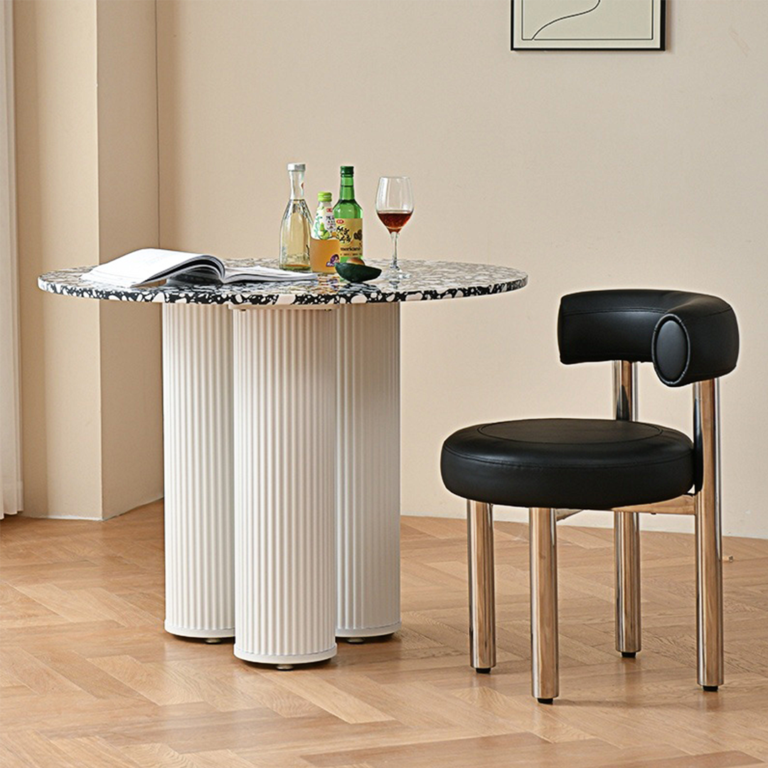Martinez Small Round Dining Table, Marble-Weilai Concept-Weilai Concept