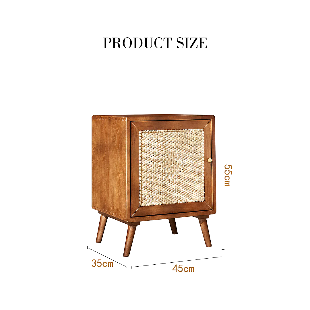 Himba Rattan Bedside Table, Solid Wood-Weilai Concept-Weilai Concept