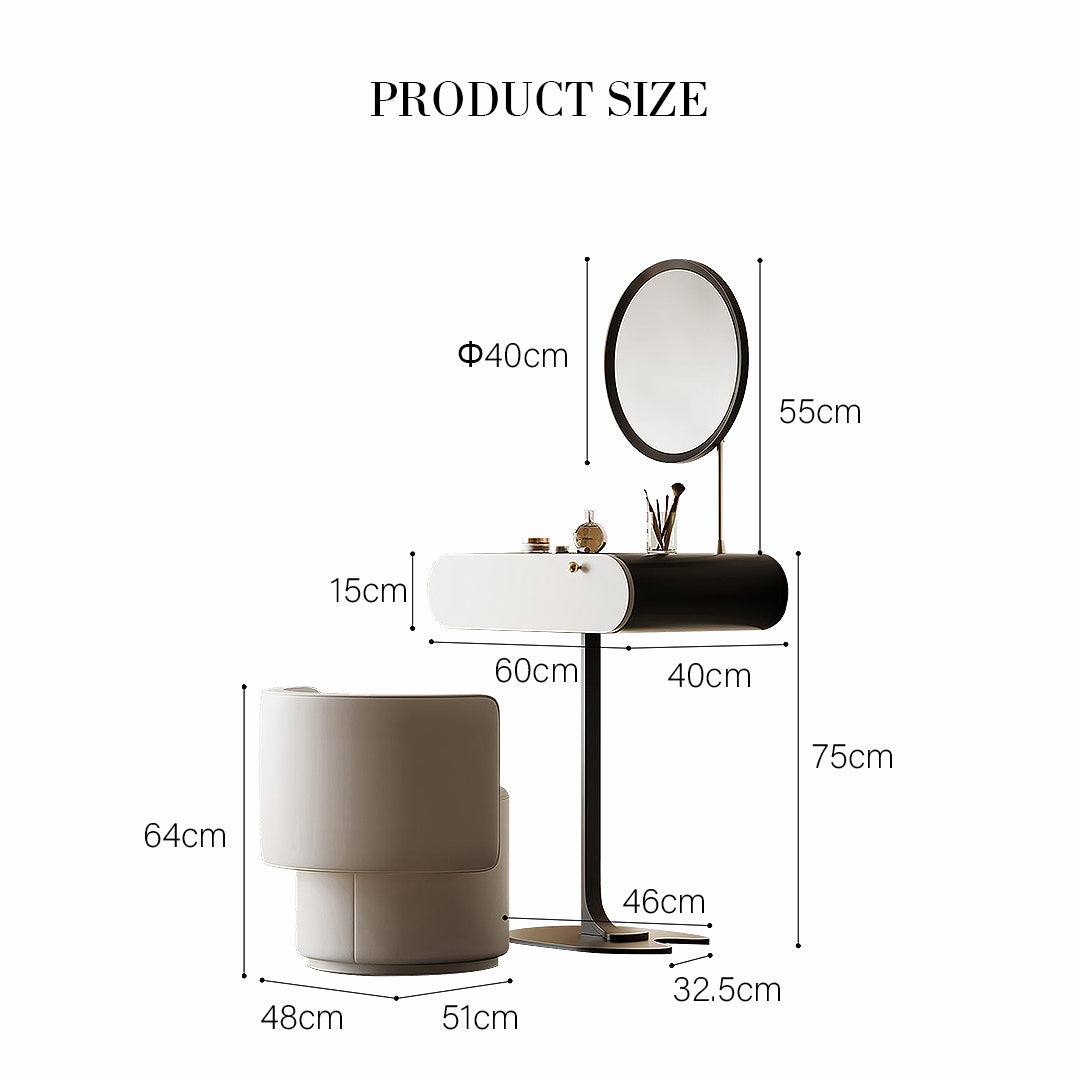 Suzuki Small Dressing Table With Mirror, Slimline Dressing Table-Weilai Concept-Weilai Concept