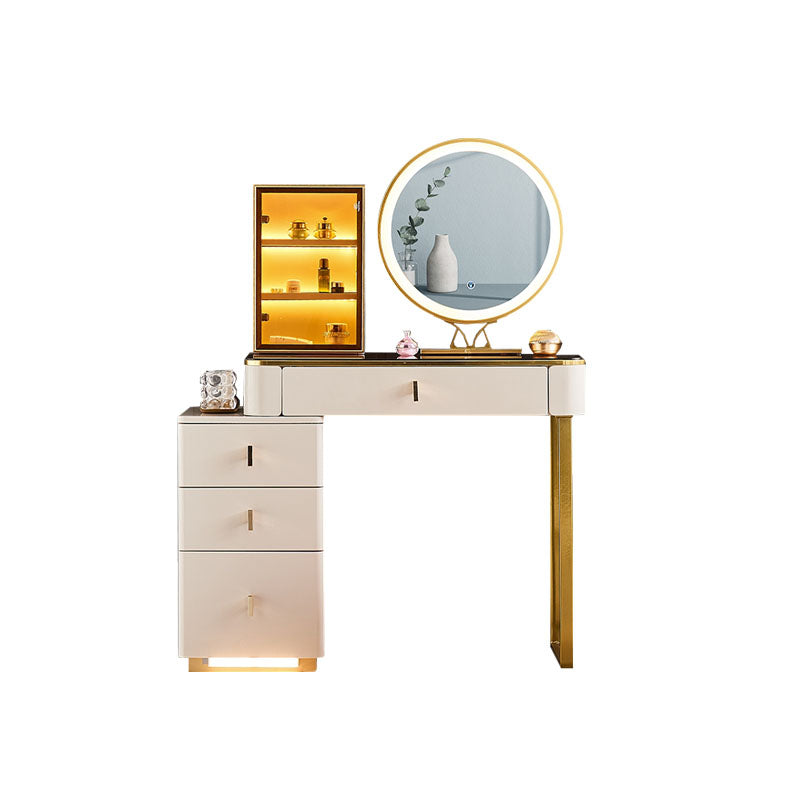 Isai Extendable Dressing Table With LED Mirror-Weilai Concept-A-No Stool-Weilai Concept