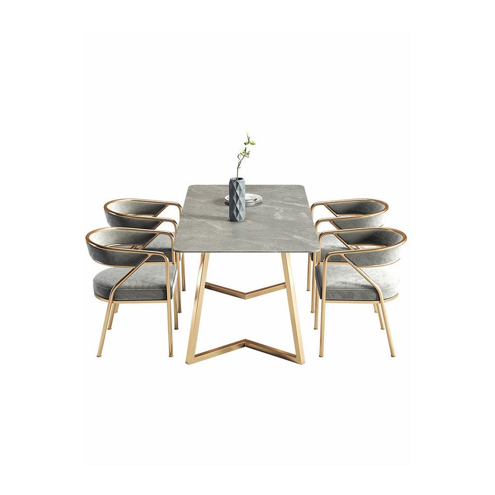 Attleboro Dining Table, Sintered Stone & Gold-Weilai Concept-Weilai Concept