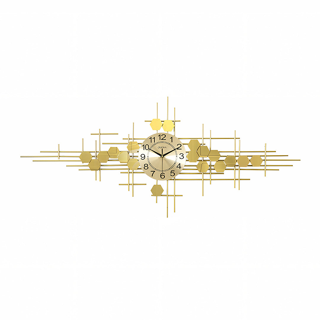 Clark Art Deco Wall Clock, Silent Clock, Gold-Weilai-Weilai Concept