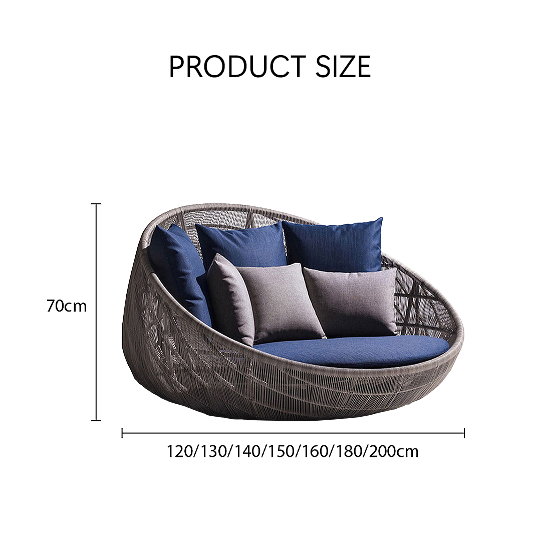 Elysia Rattan Round Outdoor Daybed-Weilai Concept-Weilai Concept