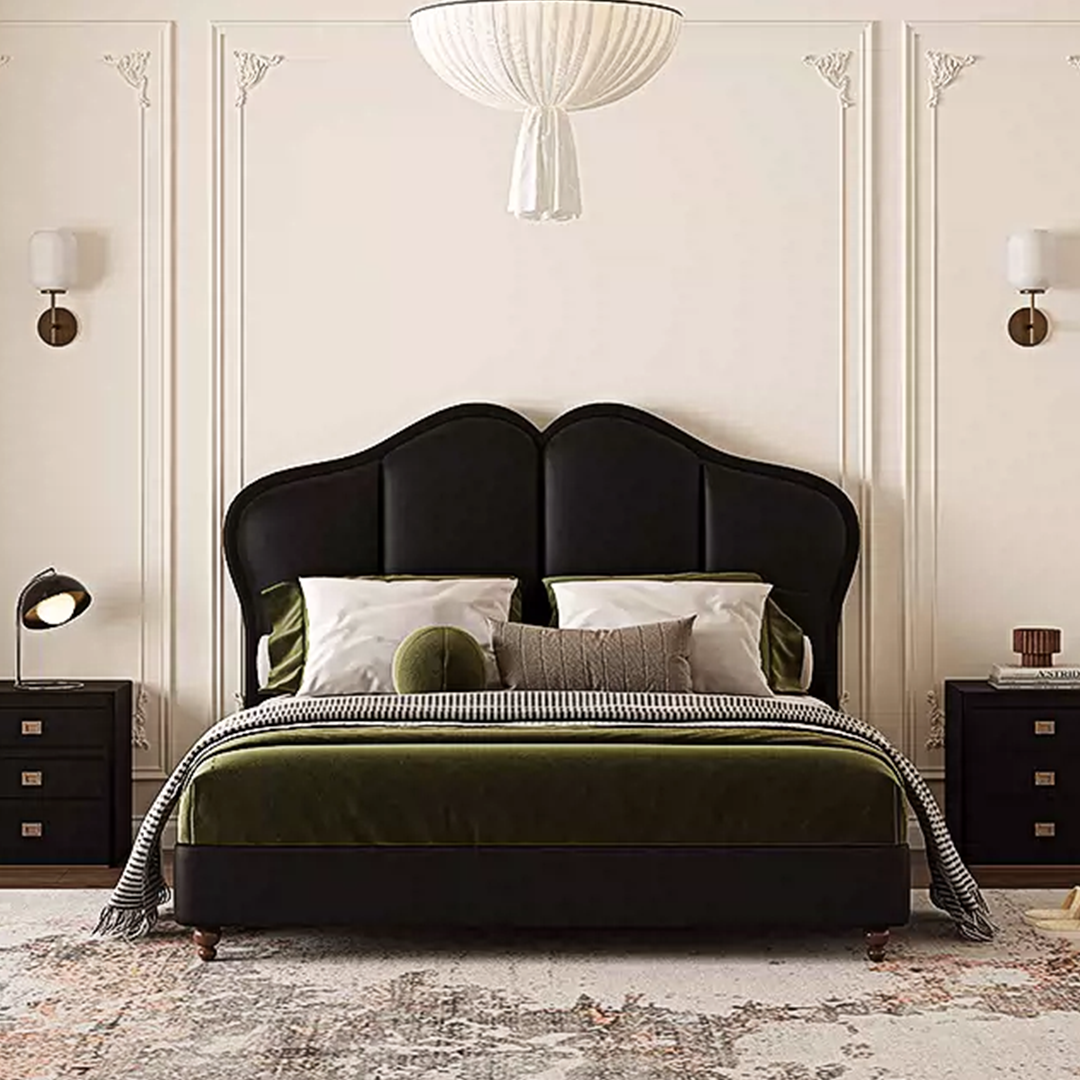 Zephyr Leather Double Bed-Weilai Concept-Weilai Concept