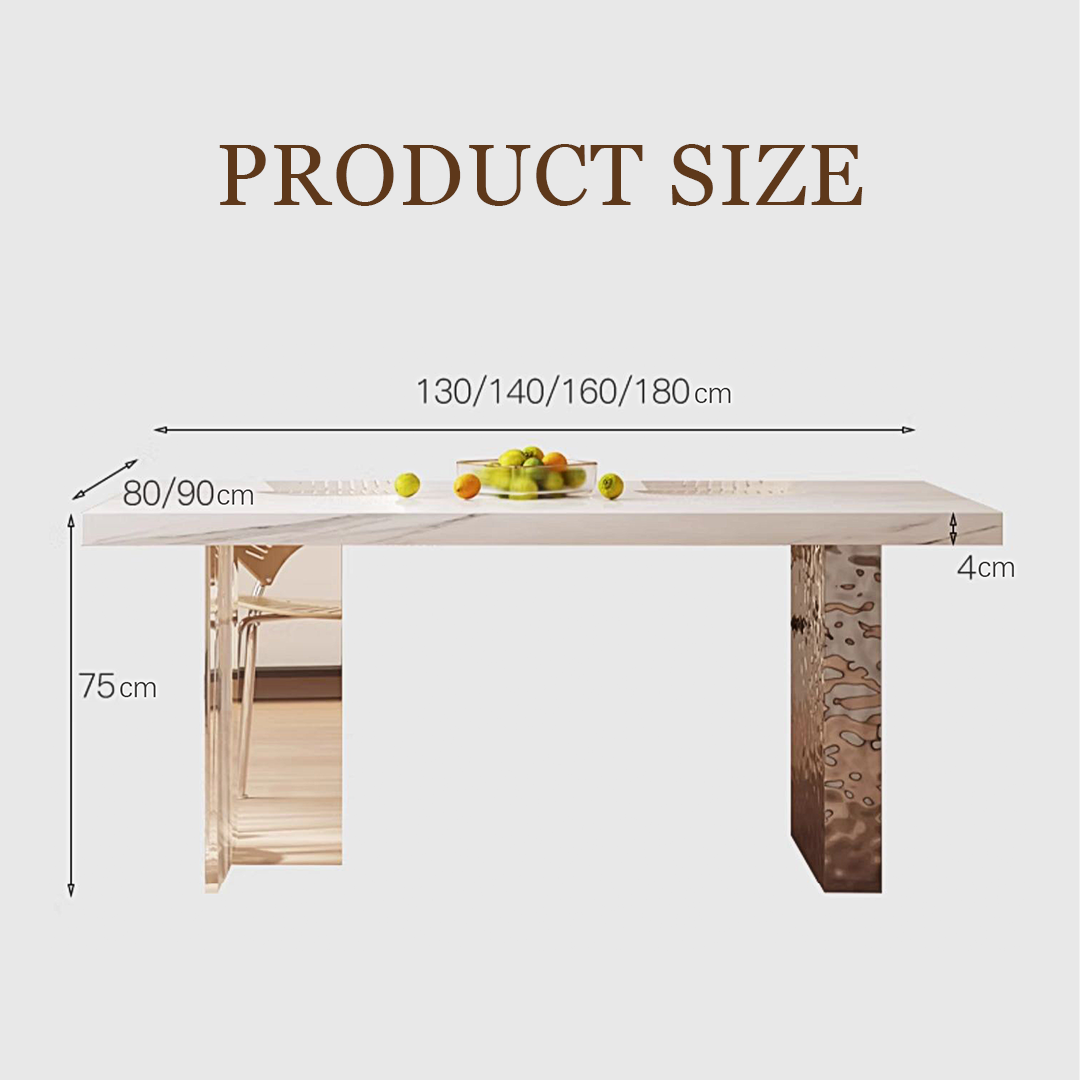 Madison Creamy Dining Table, Sintered Stone & Acrylic-Weilai Concept-Weilai Concept