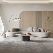 Cosima Grey Four Seater, Five Seater Curved Sofa, Long Sofa Suedue, Clearance-Weilai Concept-Curved Sofa 330cm / 250cm-Right hand facing-Weilai Concept
