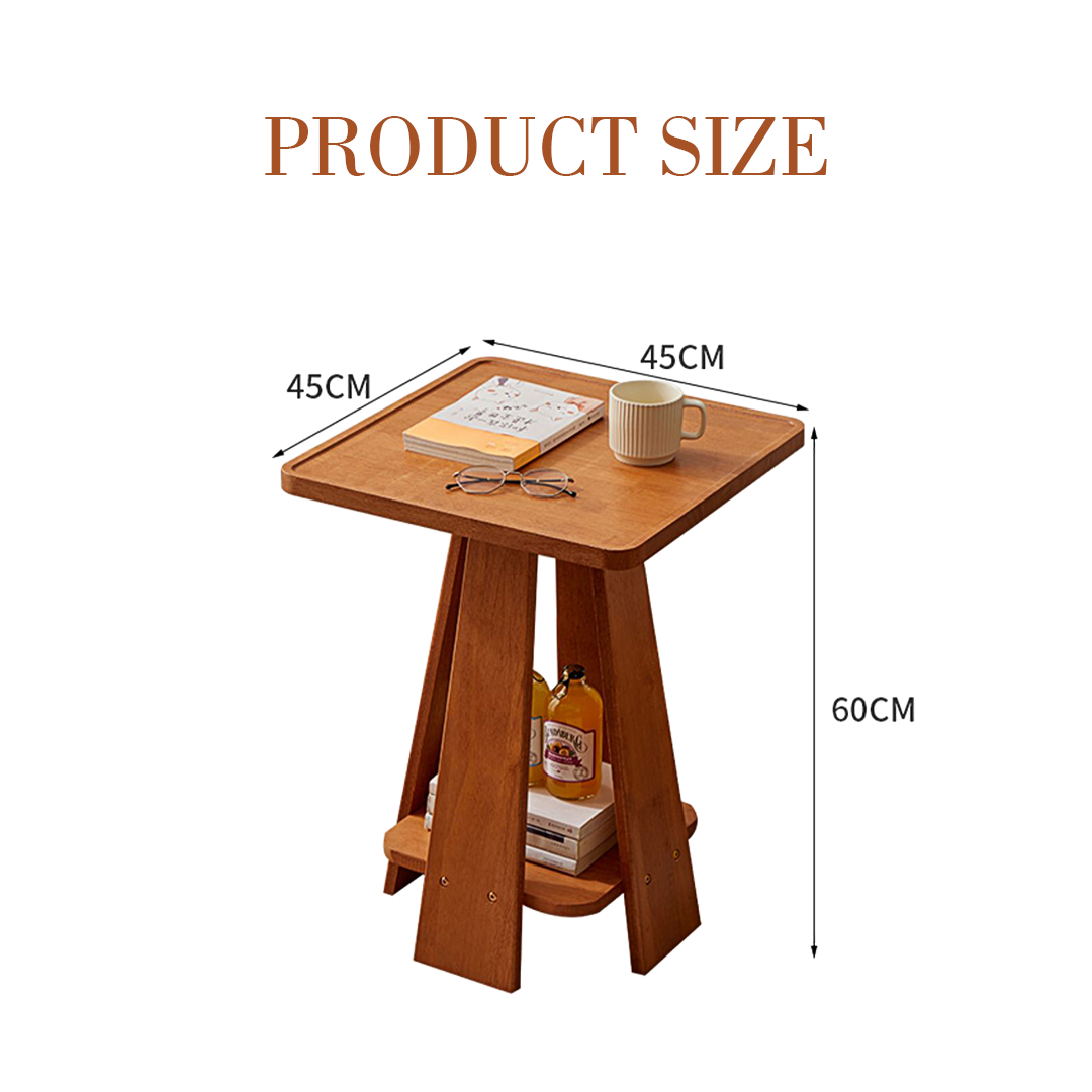 Eva Dne Side Table With Storage, Solid Wood-Weilai Concept-Weilai Concept
