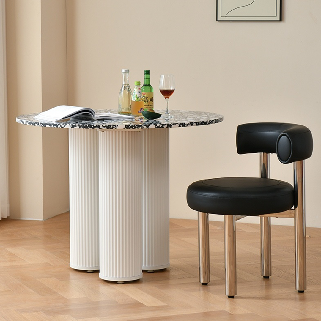 Nelli Modern Round Dining Table, Marble-Weilai Concept-Weilai Concept