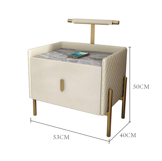 Taro Bedside Table, Cream-Weilai Concept-Weilai Concept