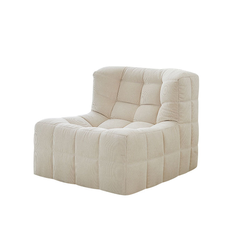 Bernice White Loung Chair And Ottoman, White Corduroy-Weilai Concept-Weilai Concept