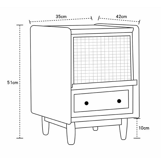 Radiogram Bedside Table, Walnut-Weilai Concept-Weilai Concept