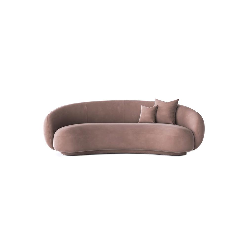 Romelia Three Seater Curved Sofa, Velvet-Weilai Concept-Weilai Concept