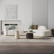 Welby Three Seater Curved Sofa, White