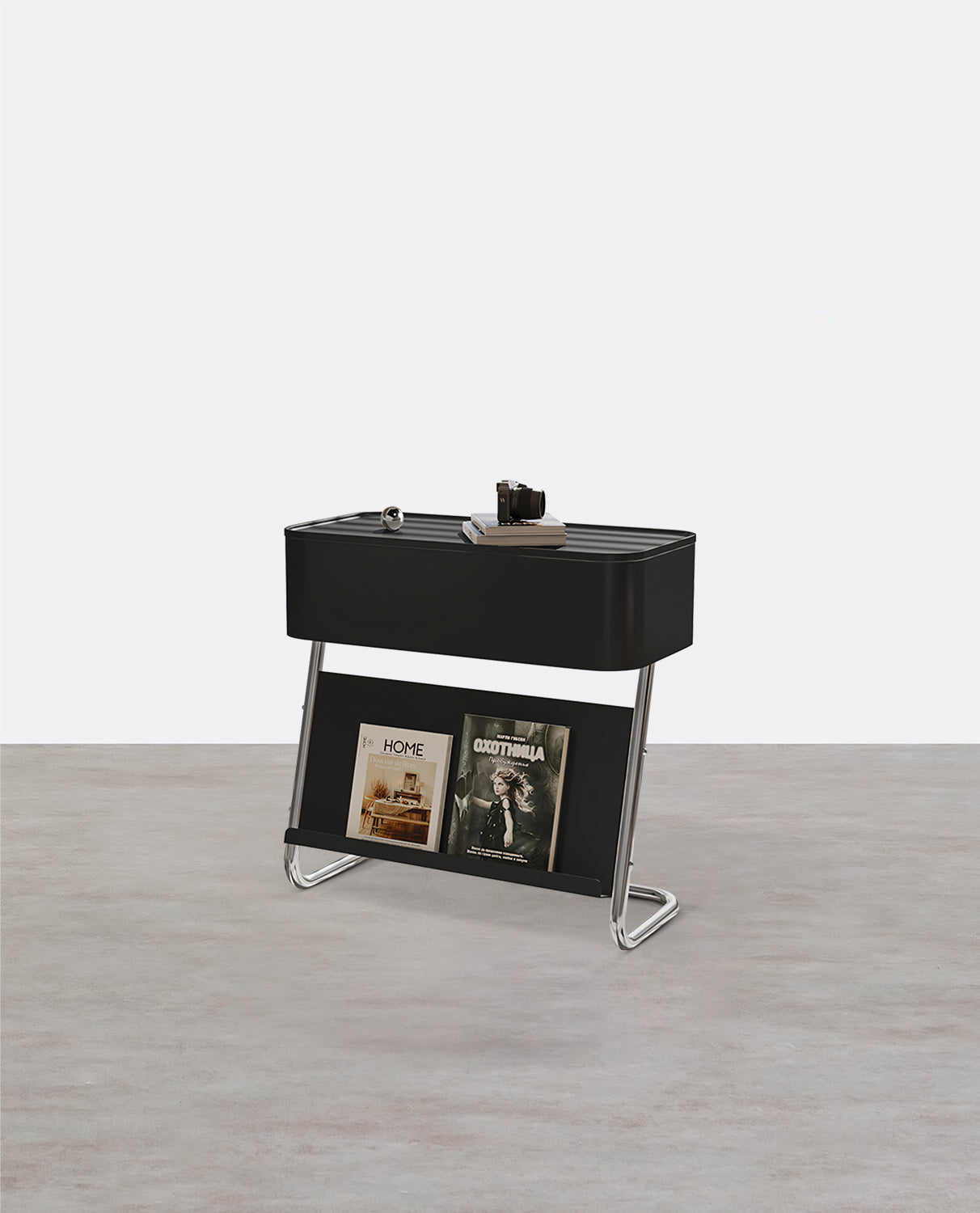 Nikolas Side Table With Storage, Black