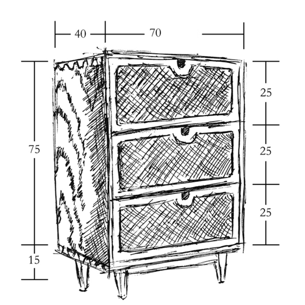Pavia Chests Of Drawers, Natural Rattan & Oak-Weilai Concept-Weilai Concept