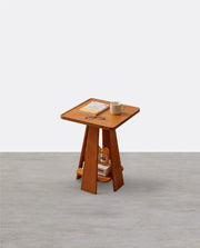 Eva Dne Side Table With Storage, Solid Wood