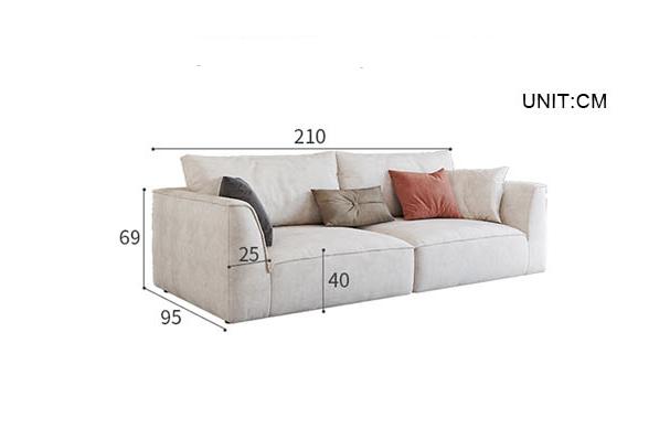 R77 Dexter Two Seater Corner Sofa, Leathaire-Weilai Concept-Two Seater 210cm-White-Weilai Concept