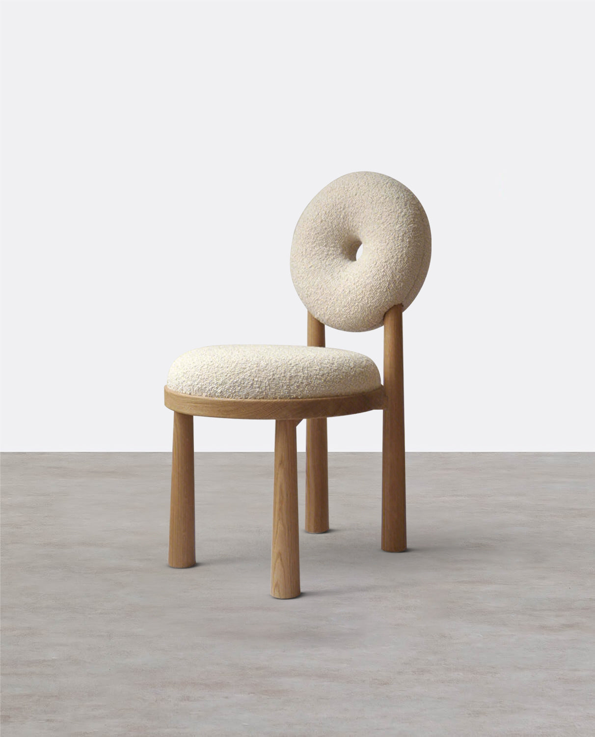 Evelyn Donut Dining Chair, Boucle