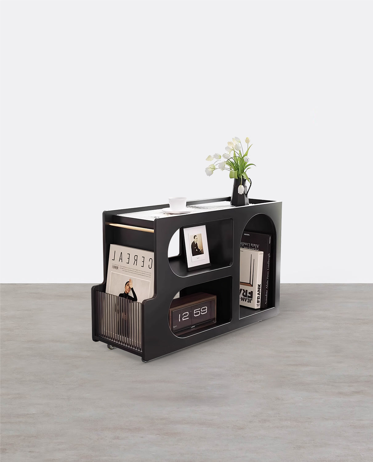 Thaddeus Trolley Style Side Table, Wood