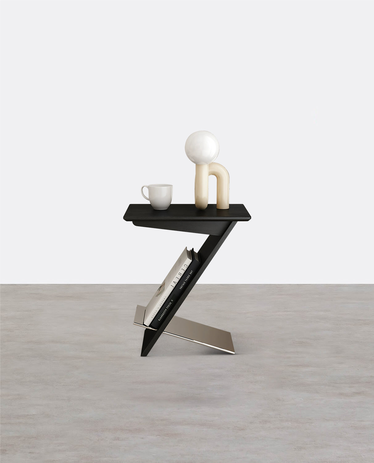 Adrian Side Table With Magazine Rack, Solid Wood