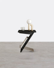 Adrian Side Table With Magazine Rack, Solid Wood