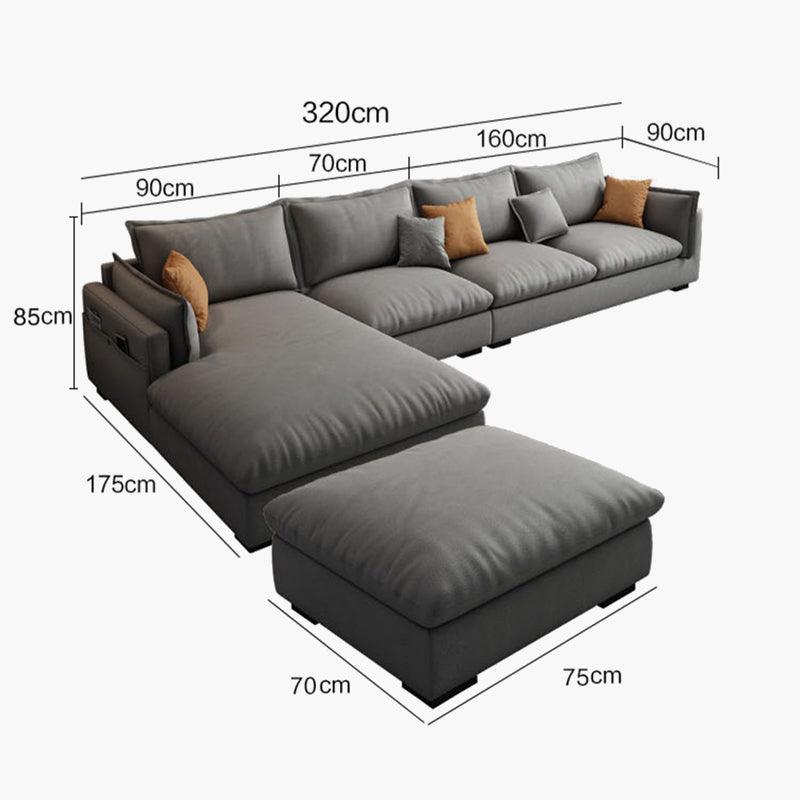 G918 Amos Three Seater Sofa Corner, Leathaire-Weilai Concept-Weilai Concept