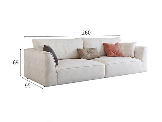 R77 Dexter Two Seater Corner Sofa, Leathaire-Weilai Concept-Two Seater 260cm-White-Weilai Concept