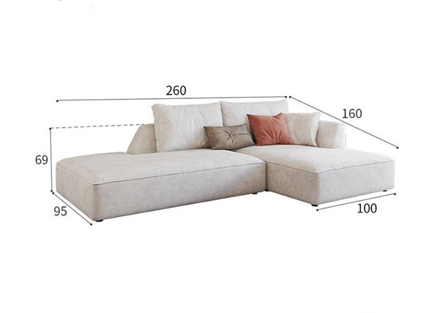R77 Dexter Two Seater Corner Sofa, Leathaire-Weilai Concept-Two Seater Corner 260cm ( Single Armrest )-White-Weilai Concept