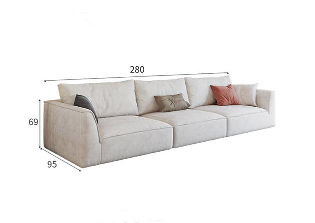 R77 Dexter Two Seater Corner Sofa, Leathaire-Weilai Concept-Three Seater 280cm-White-Weilai Concept