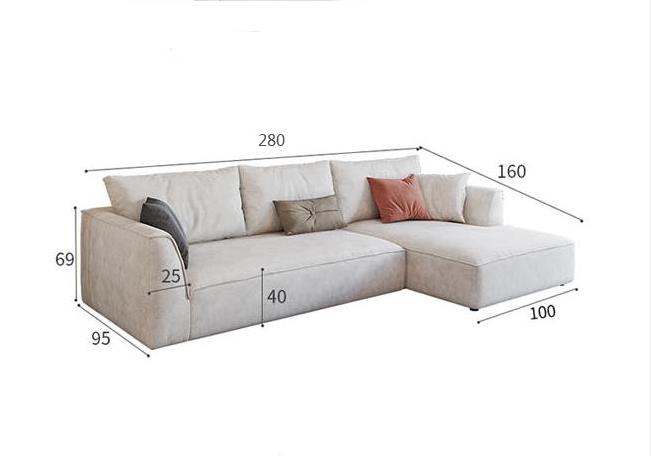 R77 Dexter Two Seater Corner Sofa, Leathaire-Weilai Concept-Three Seater Corner 280cm-White-Weilai Concept