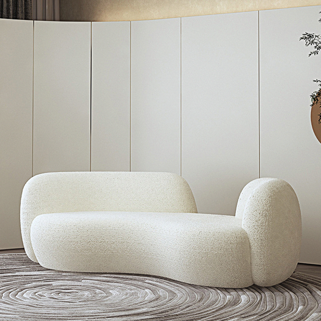 Elara Modern Curved Two Seater, Three Seater Sofa, Boucle-Weilai Concept-Weilai Concept
