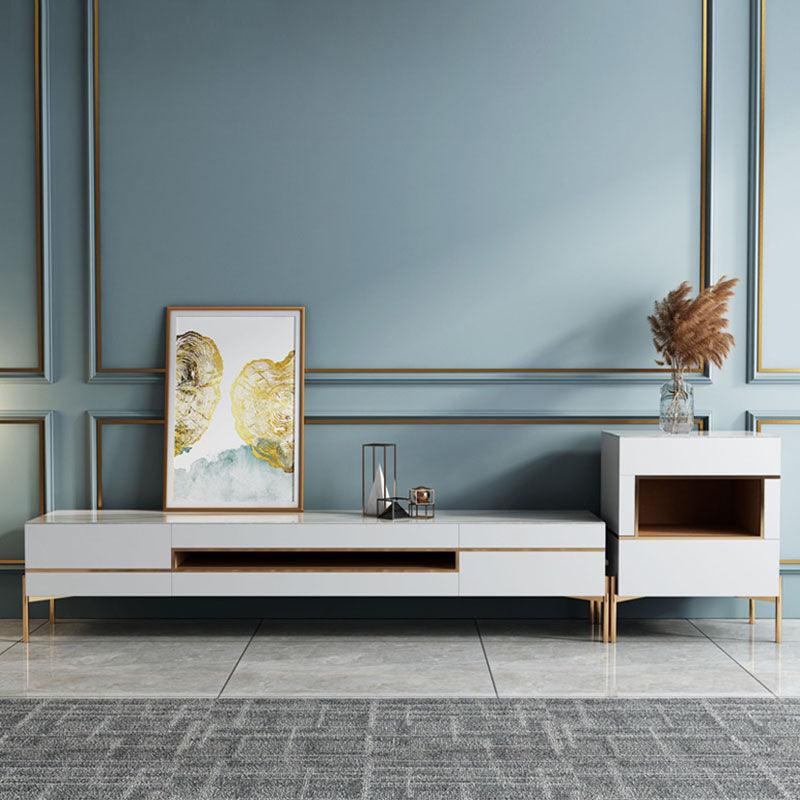 VIda Rectangle Coffee Table Set With TV Stand, Gold Leg-Weilai Concept-Weilai Concept