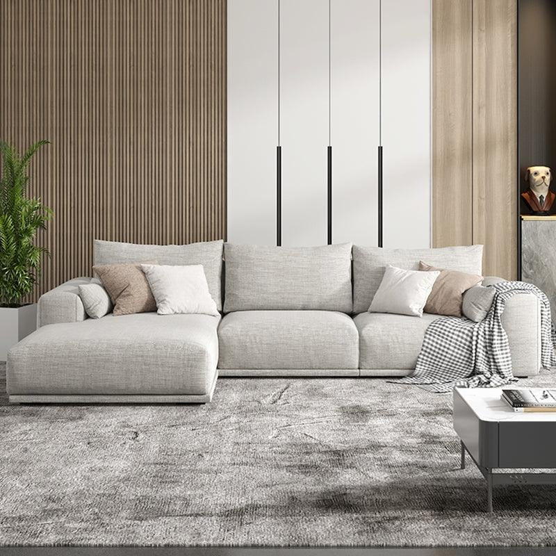 Frances Three Seater Corner, Four Seater Corner Sofa, Cotton Linen-Weilai Concept-Grey-Three Seater Corner 306cm-Left Hand Facing-Weilai Concept