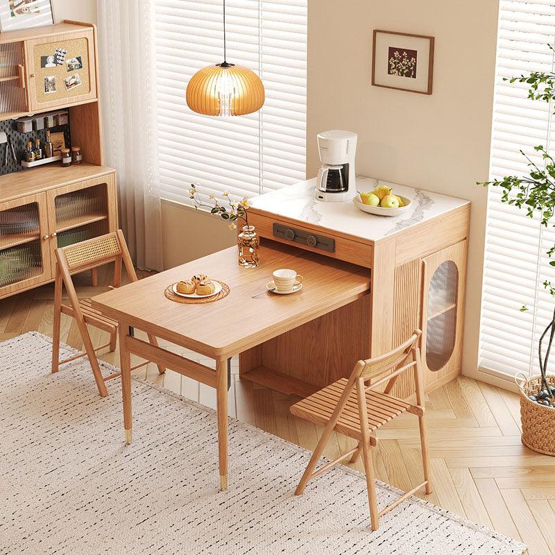 Kacey Extendable Dining Table Set, Storage, Solid Wood-Weilai Concept-Weilai Concept