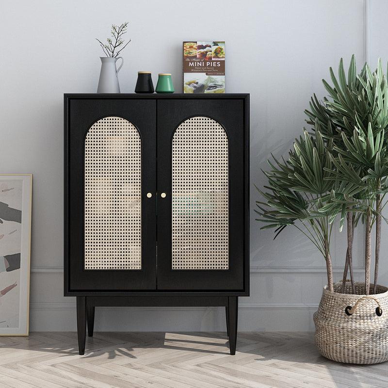 Neema Sideboard, Side Cabinet, Black & Rattan-Weilai Concept-Weilai Concept