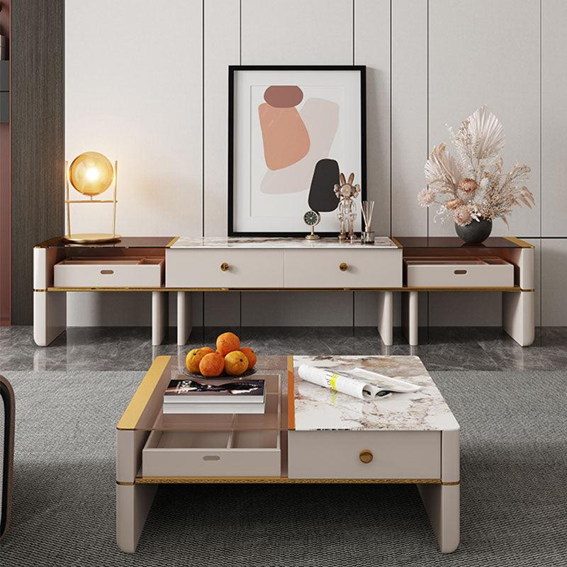 Coz Regid Square Coffee Table With TV Stand-Weilai Concept-Weilai Concept