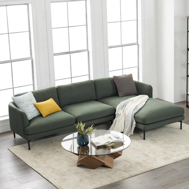 Haven Two Seater Sofa, Armchair, Green Linen-Weilai Concept-Weilai Concept