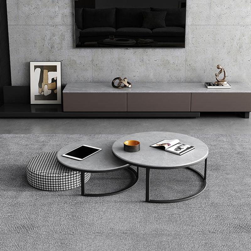 Lvinta Grey TV Stand, Wood-Weilai Concept-Grey Top+Black Base-Weilai Concept