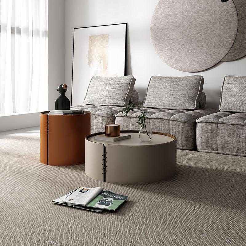 Rossi Nesting Coffee Table, Light Grey & Orange-Weilai Concept-Weilai Concept