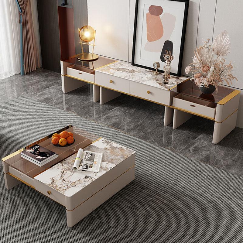 Coz Regid Square Coffee Table With TV Stand-Weilai Concept-Weilai Concept