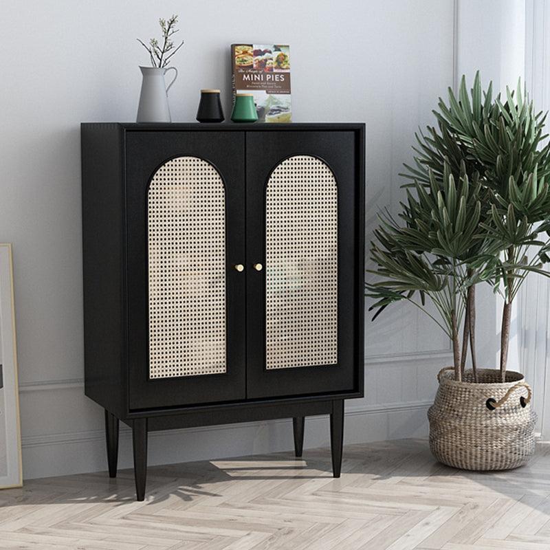 Neema Sideboard, Side Cabinet, Black & Rattan-Weilai Concept-Weilai Concept