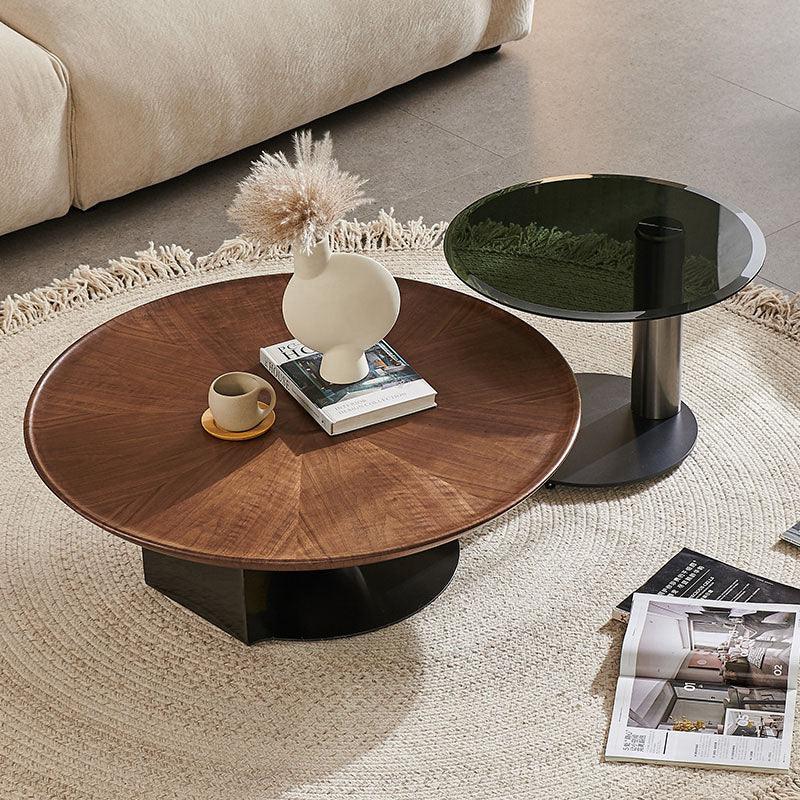 Ian Round Coffee Table Set, Solid Wood-Weilai Concept-Weilai Concept