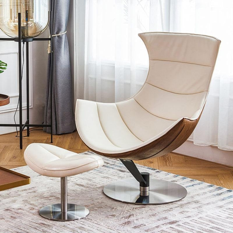 Lobster Lounge Chair With Ottoman, Walnut Texture, Armchair-Weilai Concept-Weilai Concept