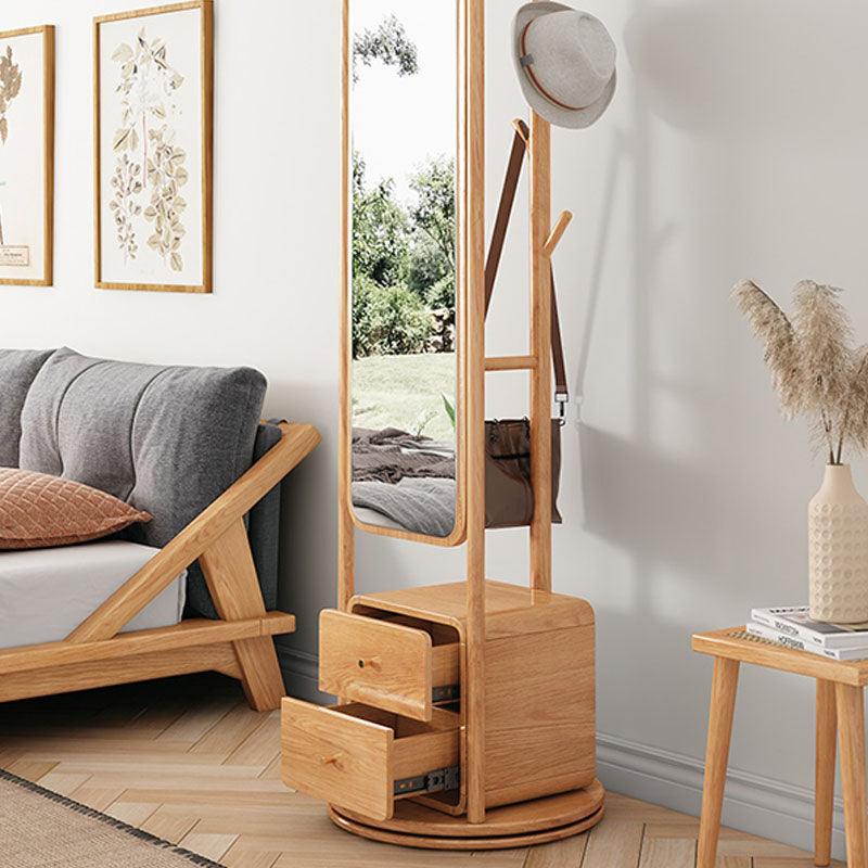 Rotatable Coat Rack, Wardrobe, Storage Rattan Oak-Weilai concept-Weilai Concept