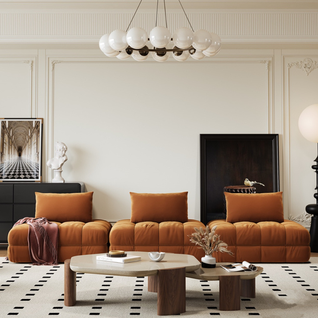 Paloma French Two Seater, Three Seater, Modular Sofa, Velvet-Weilai Concept-Weilai Concept