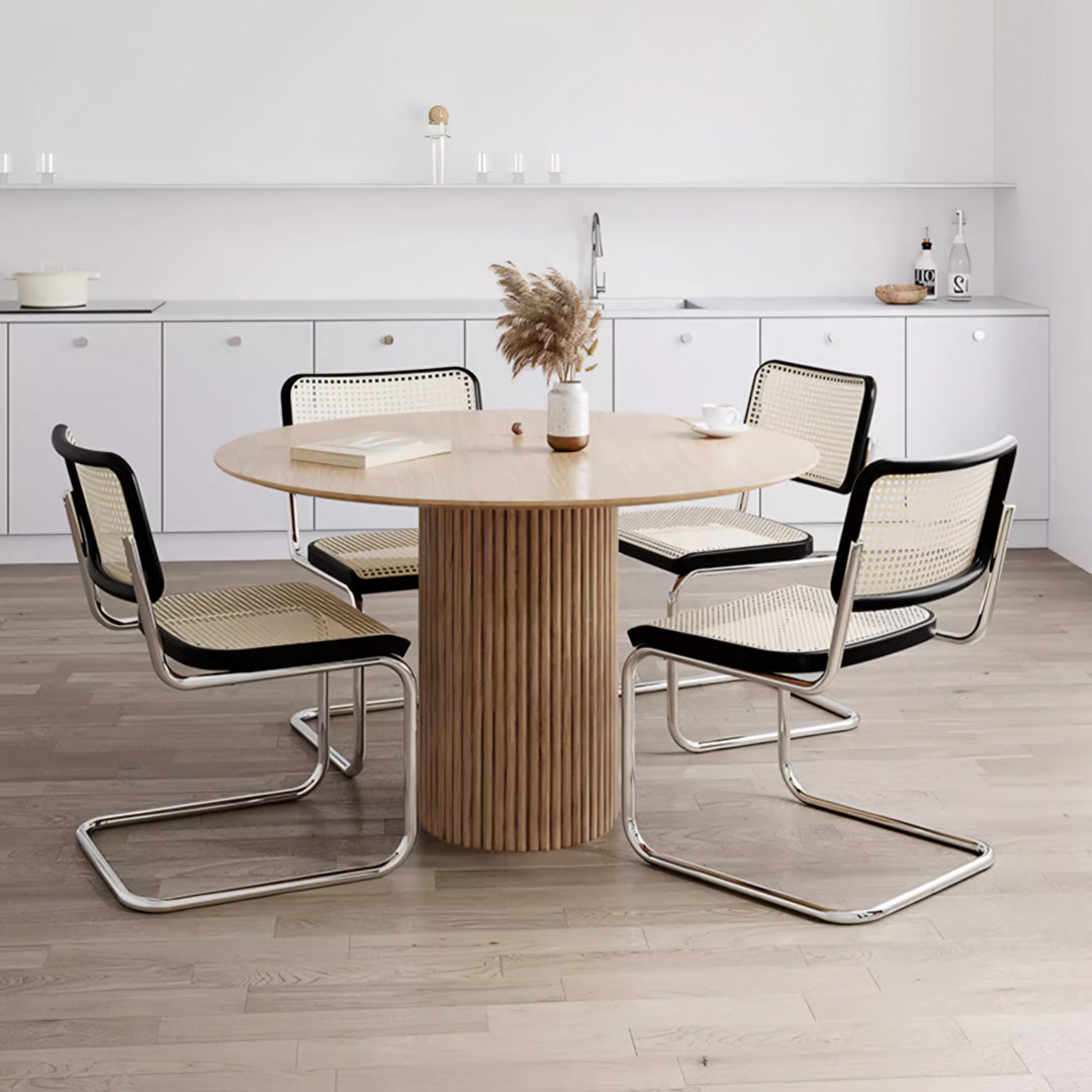 Ivar Round Dining Table, Oak Or  Walnut