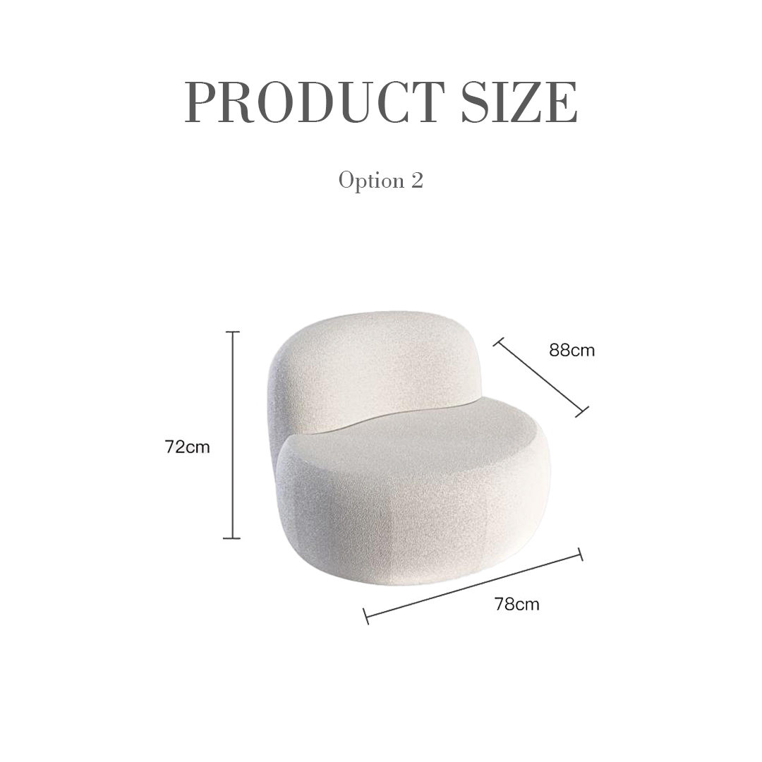 Elara Modern Curved Two Seater, Three Seater Sofa, Boucle-Weilai Concept-Weilai Concept
