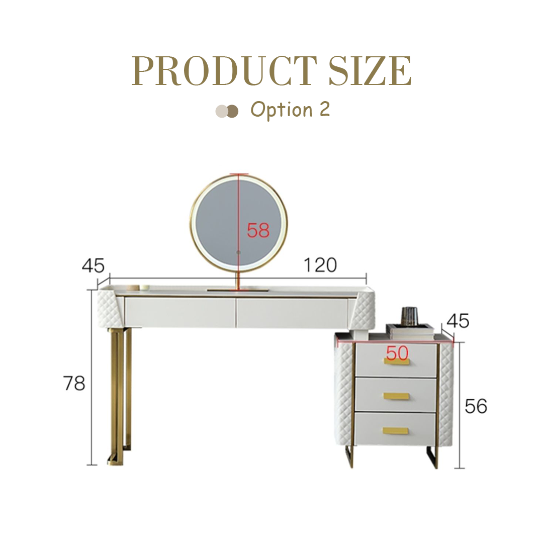 Joshua Dressing Table, White-Weilai Concept-Option 2-Weilai Concept