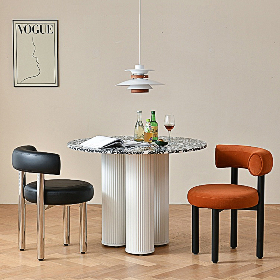 Martinez Small Round Dining Table, Marble-Weilai Concept-Weilai Concept